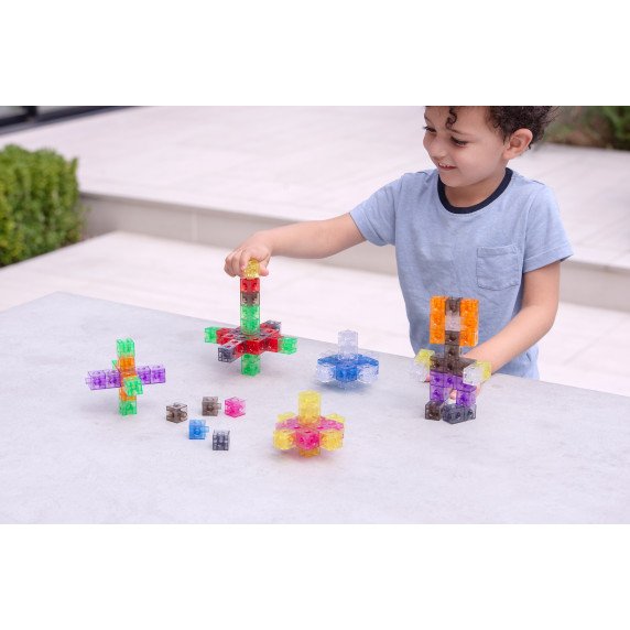 Skaidrių susijungiančių kubelių rinkinys (100 vnt.)