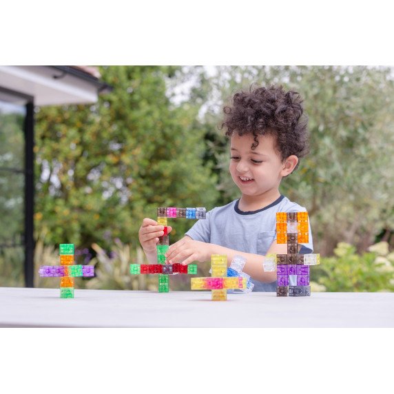 Skaidrių susijungiančių kubelių rinkinys (100 vnt.)