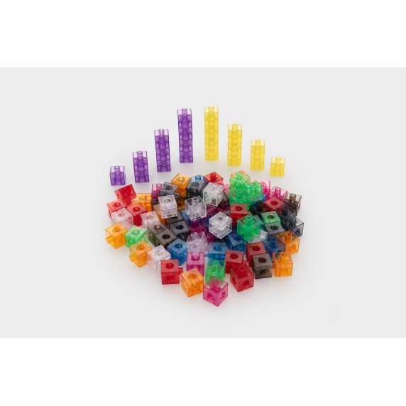 Skaidrių susijungiančių kubelių rinkinys (100 vnt.)