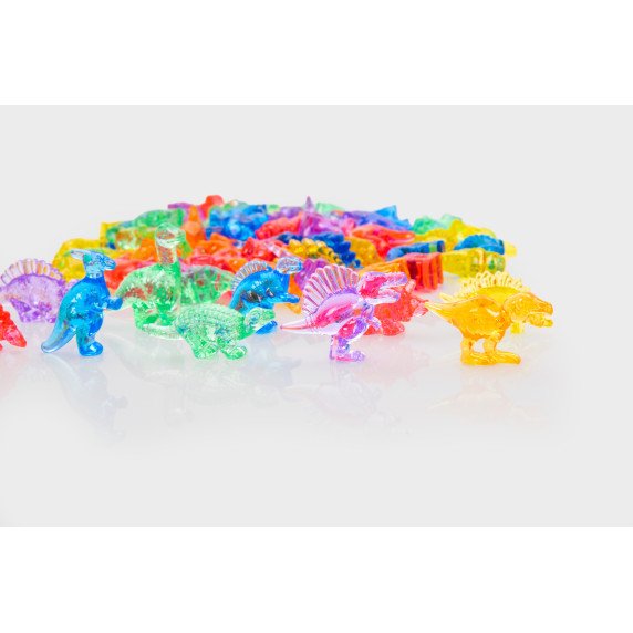 Permatomi dinozaurai skaičiavimui ir rūšiavimui (72 vnt.)