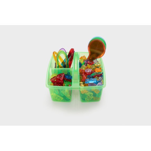 Permatomų spalvų tyrinėjimo rinkinys (245 vnt.) – šviesos, spalvų ir kūrybiško mokymosi veikloms