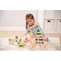 Geometrinės kaladėlės su spalvotais langeliais (24 vnt.) Geometrinės kaladėlės su spalvotais langeliais (24 vnt.)