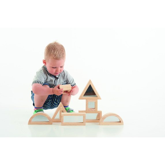 Didelės sensorinė kaladėlės su veidrodžiais (8 vnt.)