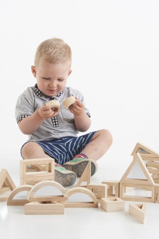 Medinės veidrodinės kaladėlės su dvipusiais akrilo veidrodžiais (24 vnt.) Medinės veidrodinės kaladėlės su dvipusiais akrilo veidrodžiais (24 vnt.)