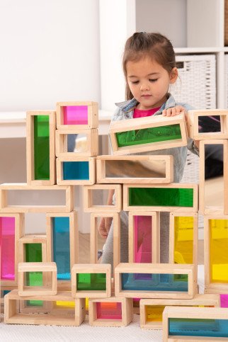 Didelės spalvotos kaladėlės su skaidriais langeliais (36 vnt.) Didelės spalvotos kaladėlės su skaidriais langeliais (36 vnt.)