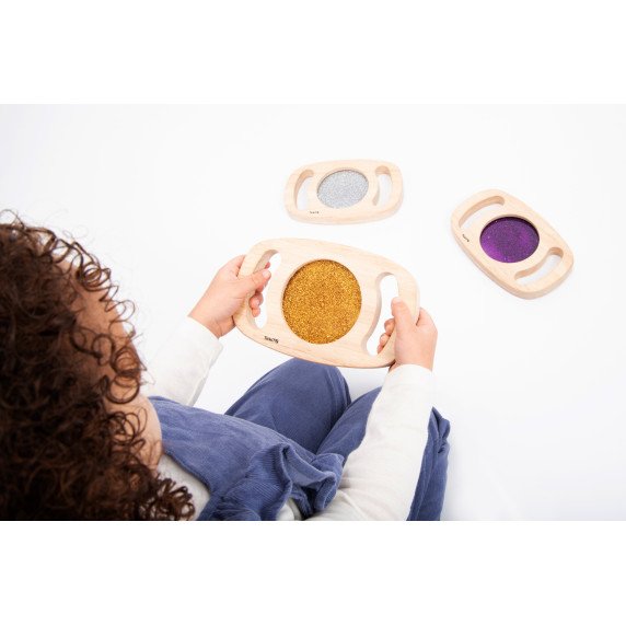 Sensorinių plokštelių su blizgučiais rinkinys (3 vnt.)