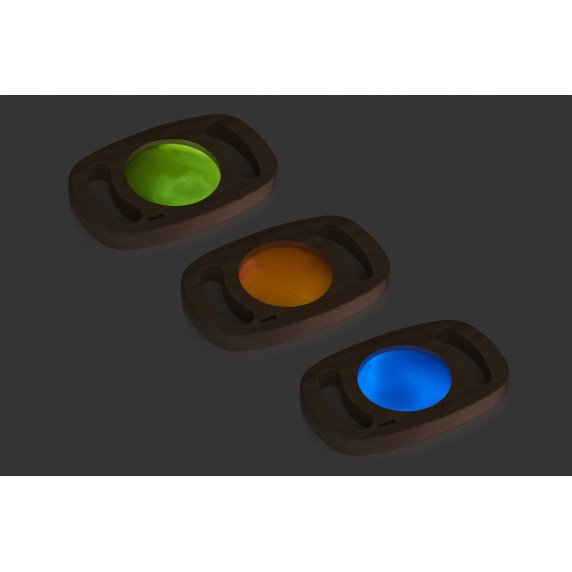 Šviečiančios sensorinės tyrinėjimo plokštelės (3 vnt.)