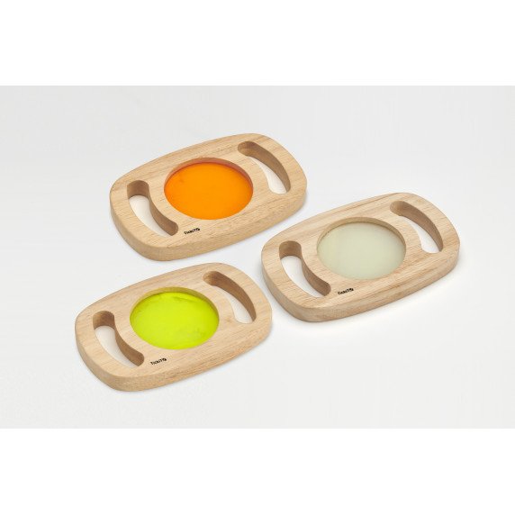 Šviečiančios sensorinės tyrinėjimo plokštelės (3 vnt.)