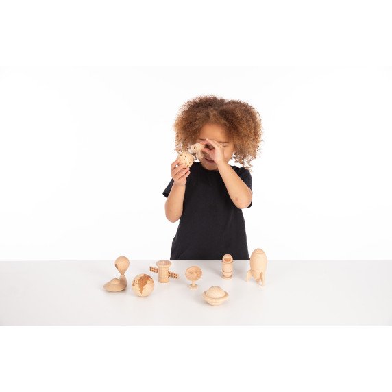 Medinės kaladėlės vaikams „Visatos pažinimas“ (10 vnt.)