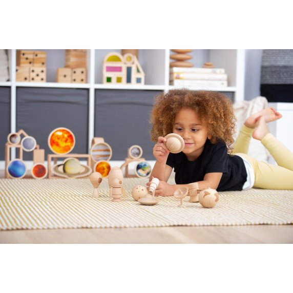 Medinės kaladėlės vaikams „Visatos pažinimas“ (10 vnt.)