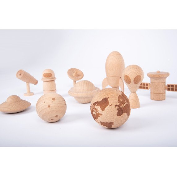 Medinės kaladėlės vaikams „Visatos pažinimas“ (10 vnt.)