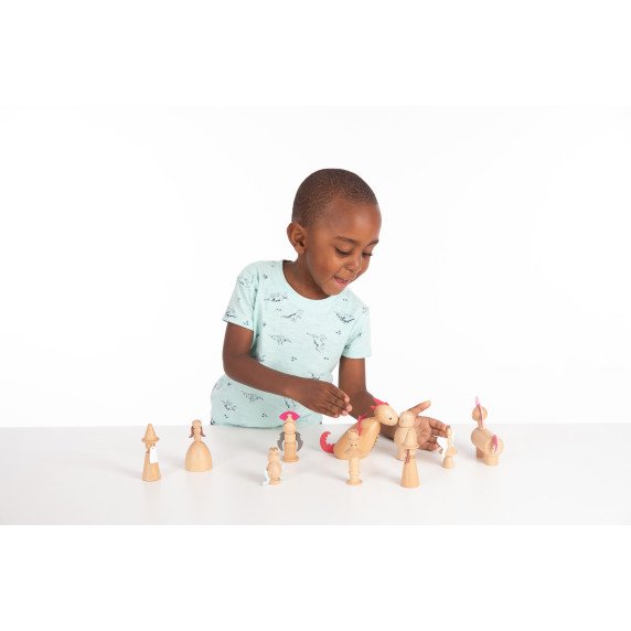 Medinės figūrėlės „Pasakų veikėjai“ (10 vnt.)