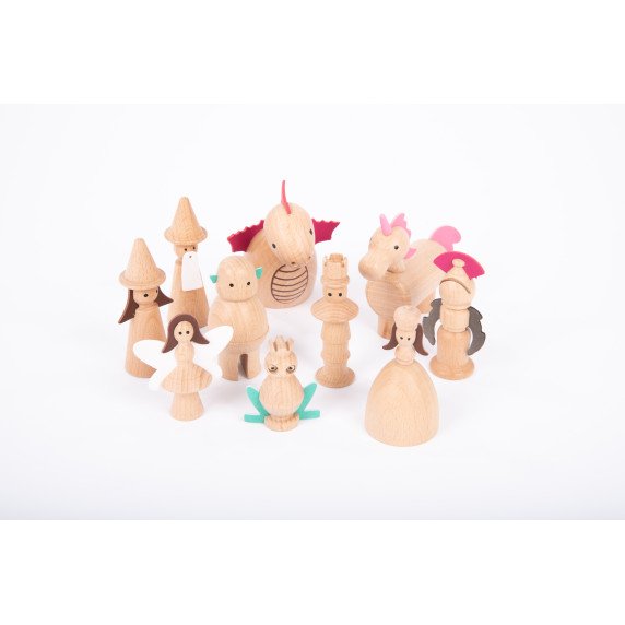 Medinės figūrėlės „Pasakų veikėjai“ (10 vnt.)