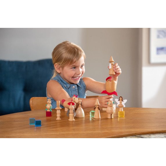 Medinės figūrėlės „Pasakų veikėjai“ (10 vnt.)