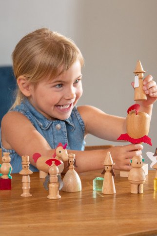 Medinės figūrėlės „Pasakų veikėjai“ (10 vnt.)