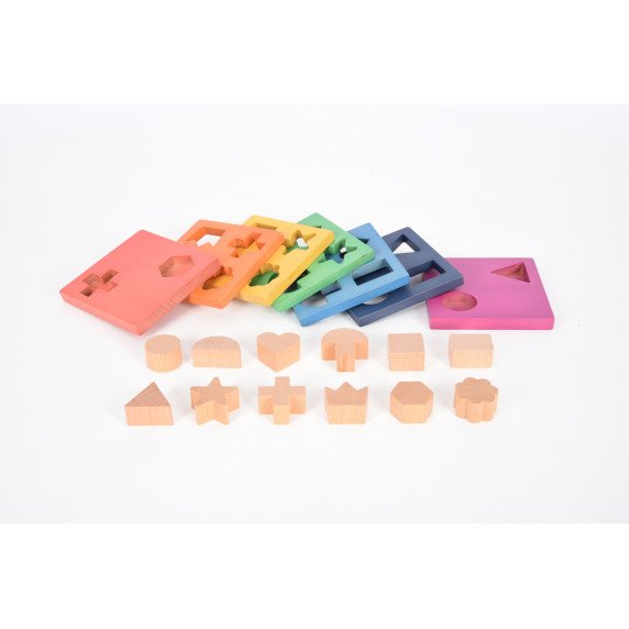 Spalvota medinų formų dėlionė