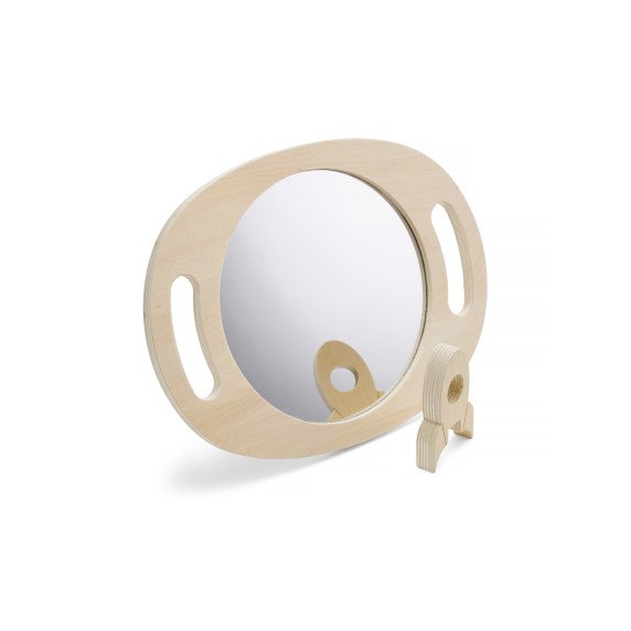 Rankinis akrilinis veidrodis su mediniu rėmu vaikams