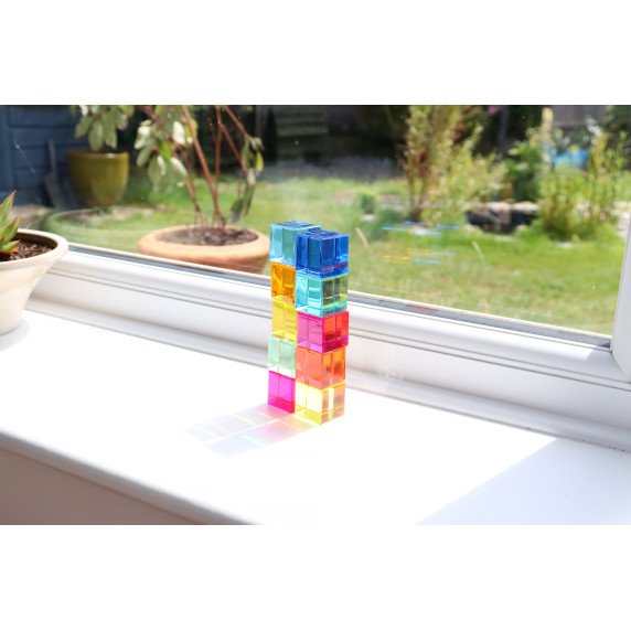 Spalvotų akrilinių kubelių rinkinys (10 vnt.)