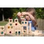 Didelis medinių kaladėlių rinkinys su skaidriais blokeliais (82 vnt.)