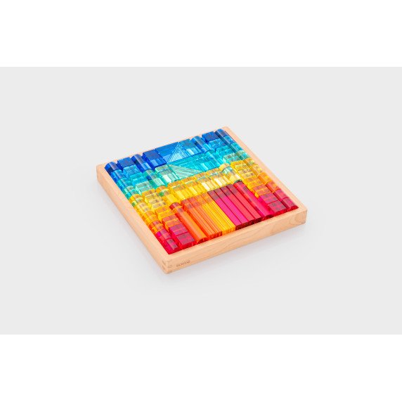 Spalvotos akrilinės formos su veidrodiniu padėklu (72 vnt.)