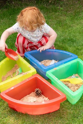 Spalvoti sensoriniai padėklai (4 vnt.)