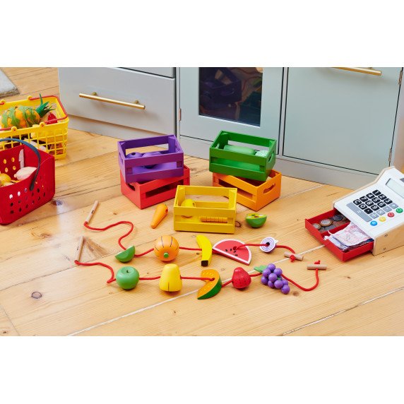 VAISIAI IR DARŽOVĖS Rūšiavimo ir vėrimo žaidimas