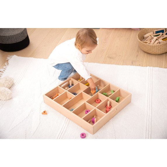 Medinis rūšiavimo padėklas - 14 skyrių