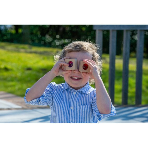 Medinės kaladėlės su kaleidoskopo efektu