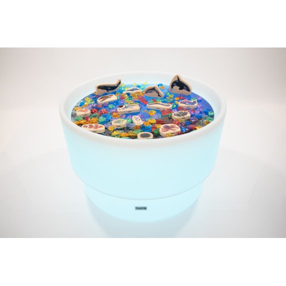 Šviečiantis sensorinis atradimų stalas