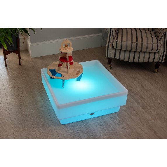 Kvadratinis šviečiantis sensorinis stalas vaikams