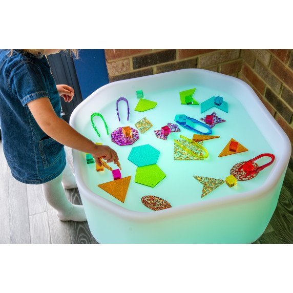 Mažas šviečiantis sensorinis stalas terapinių veiklų pažinimui