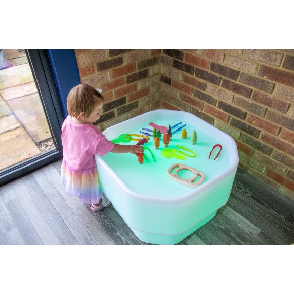 Mažas šviečiantis sensorinis stalas terapinių veiklų pažinimui