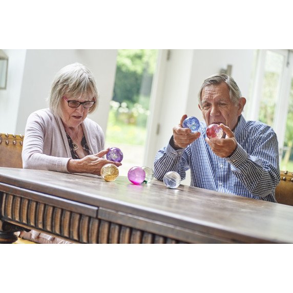 Sensoriniai spalvoti blizgučių kamuoliai (7 vnt.)