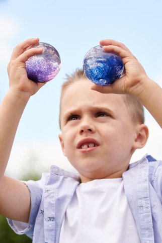 Sensoriniai spalvoti blizgučių kamuoliai (7 vnt.)