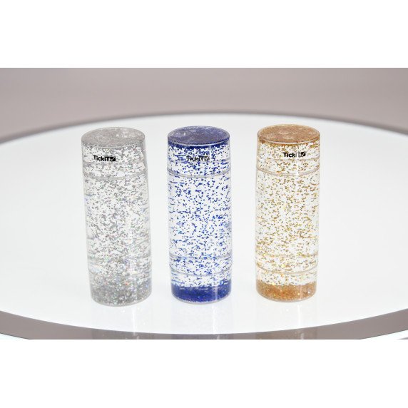 Sensoriniai cilindrai su blizgučiais (3 vnt.)